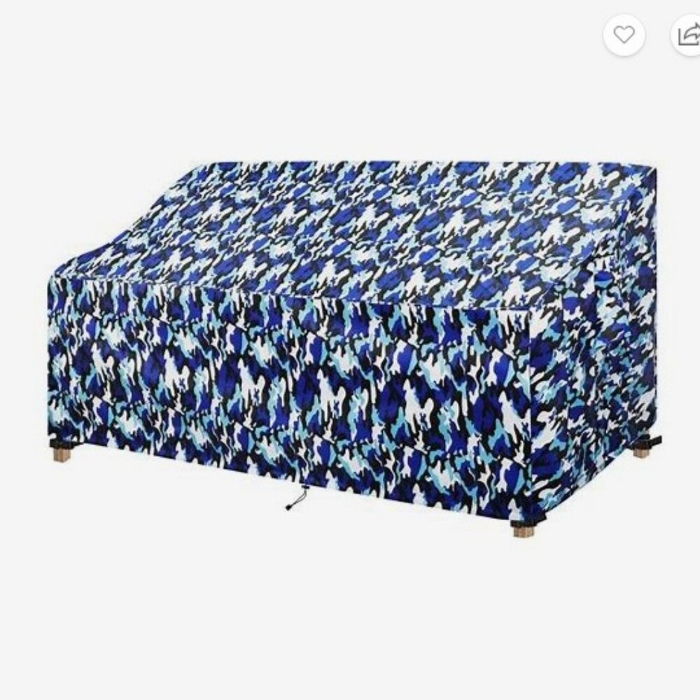 Easy-Going Waterproof Patio Sofa Furniture Cover Blue Camouflage 76Wx32.5Dx33H
